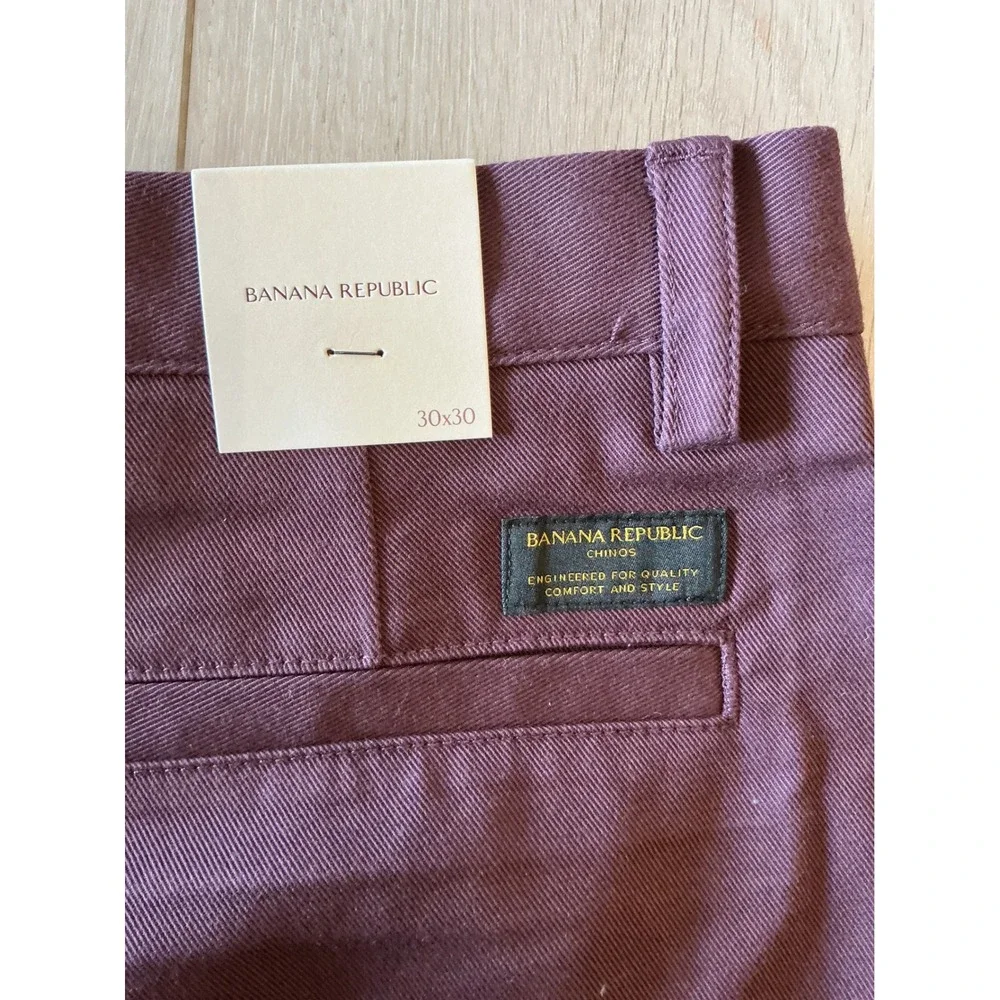 Banana Republic Straight Fit Italian Stretch Chino Purple 30x30 New With Tags